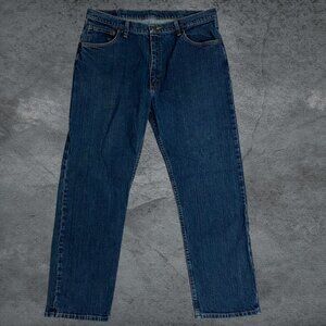 Wrangler Premium Quality Men's Jeans Relaxed Fit Blue Dark Wash Size 38X30